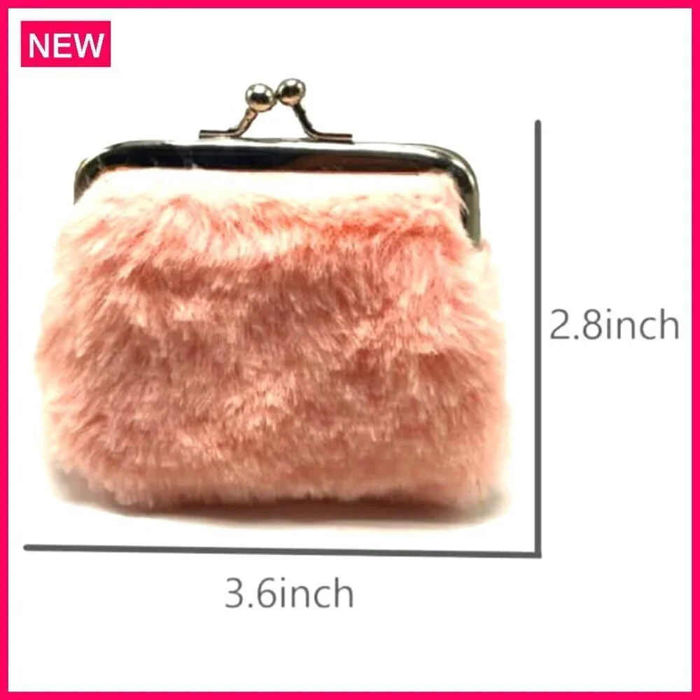 Mini Kiss-Lock Plush Coin Purse, Perfect for Kids Small Items and Gifts